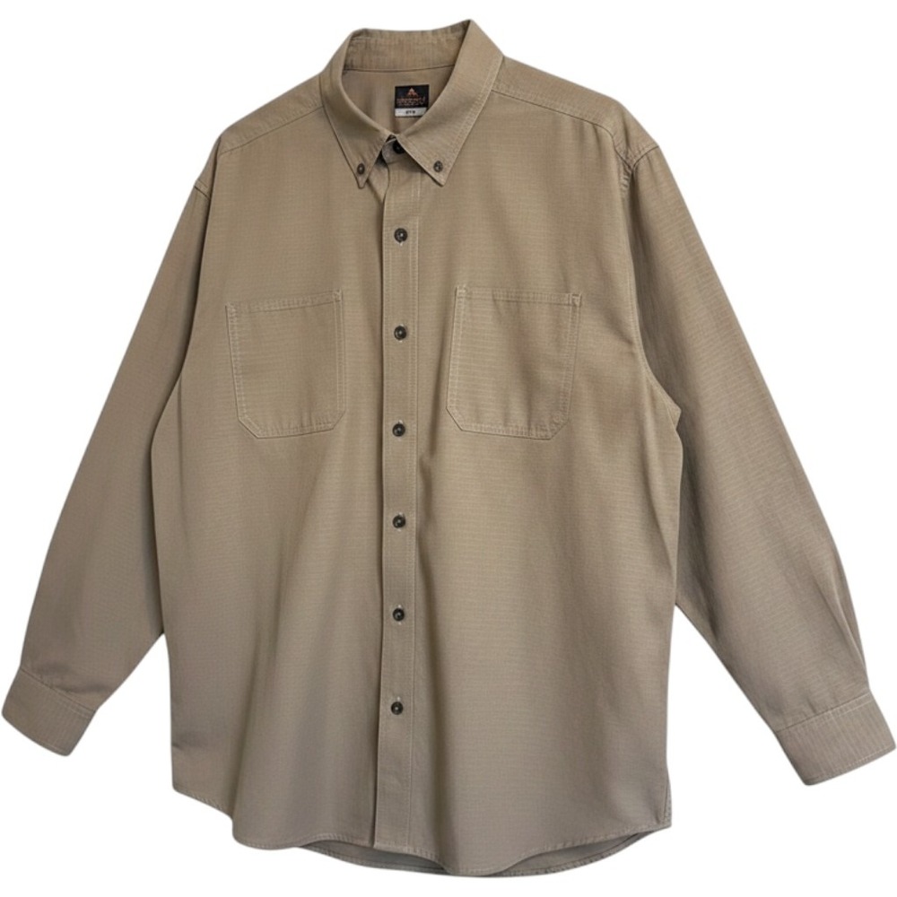 Ridgecut Toughwear Button Up Shirt Men's 2XL Brown Long Sleeve Workwear